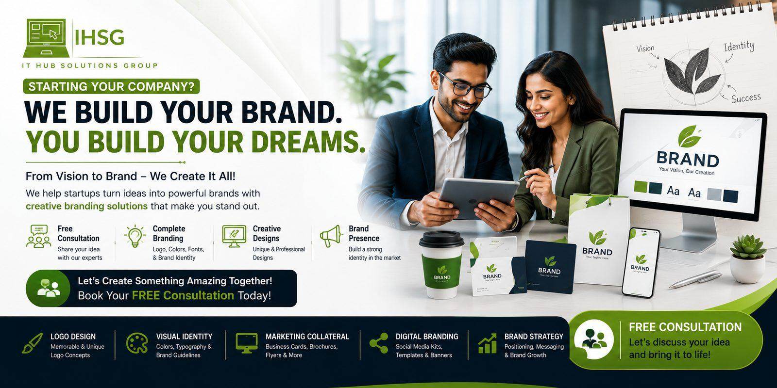 Branding and logo design services by IT Hub Solutions Group Lucknow